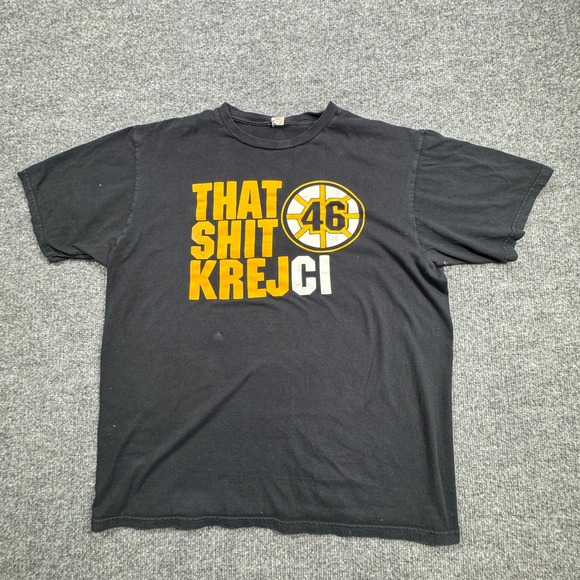 Anvil Other - Boston Bruins Anvil T Shirt Men‎ XL Black Graphic NHL That Shit Kredjci David 46